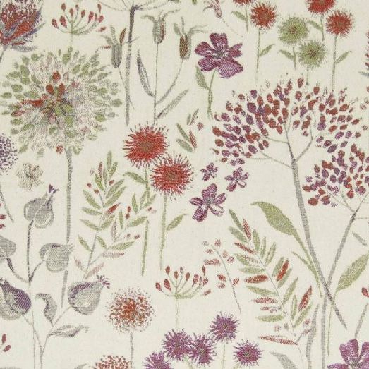 Flora Cream in Plum by Voyage Maison | Curtain Fabric Store