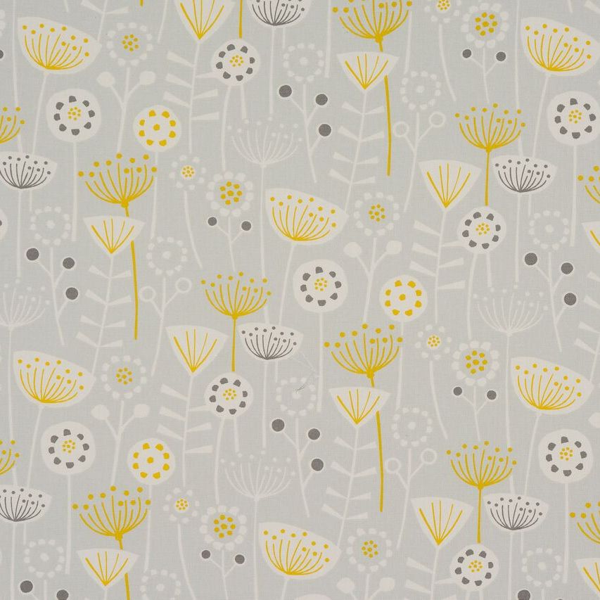 grey yellow curtain fabric