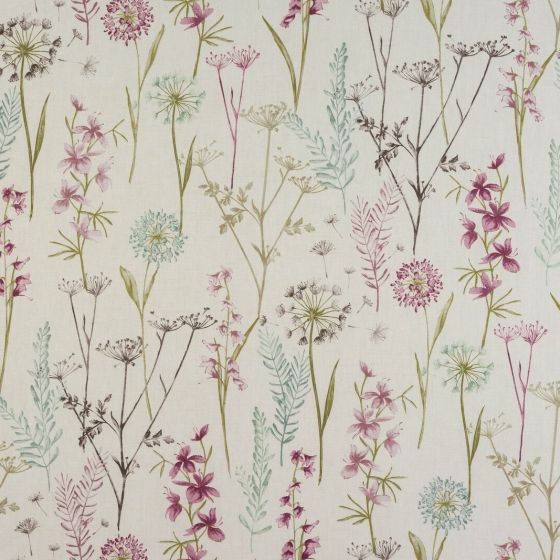 Wild Flower in Teal by Fryetts Fabrics | Curtain Fabric Store