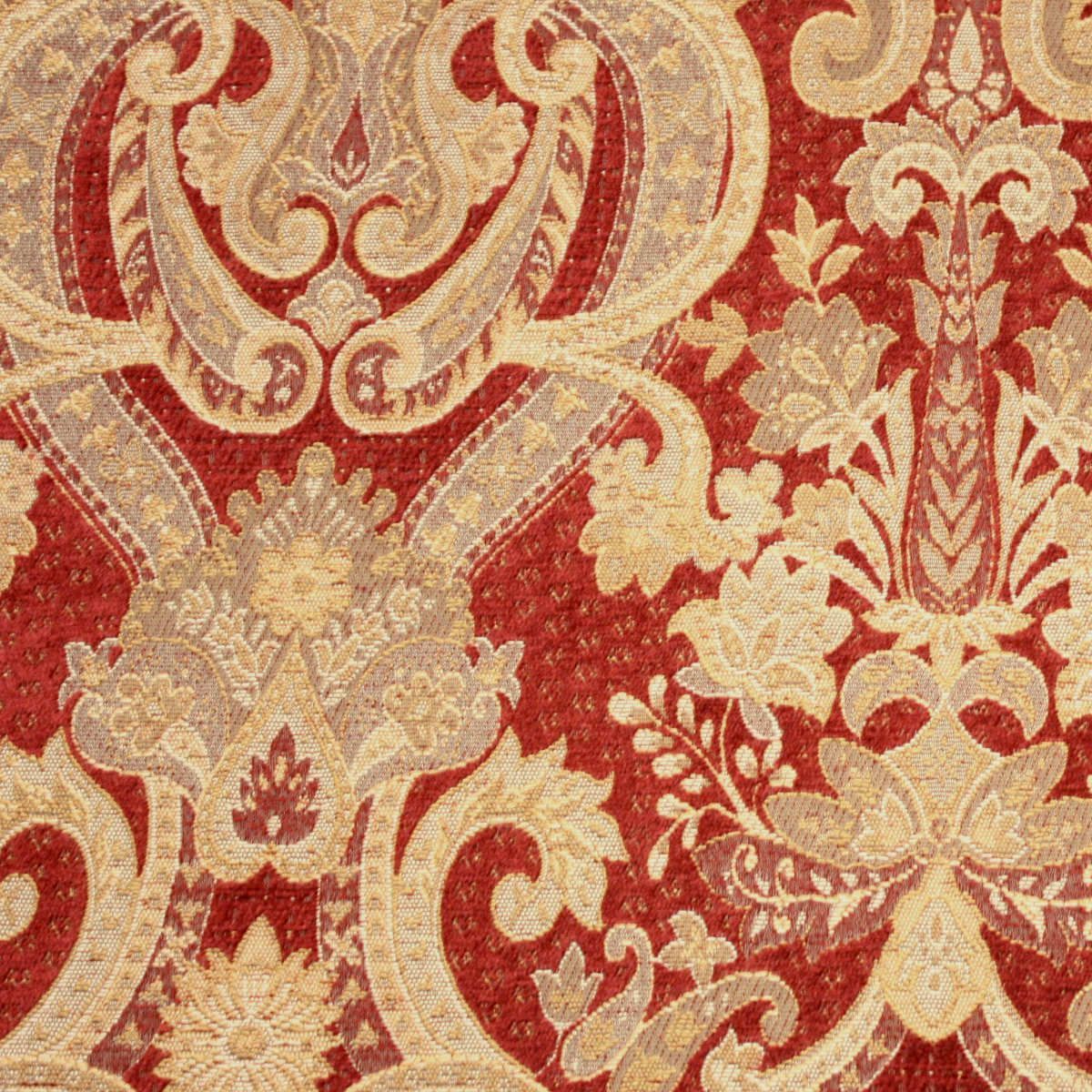 Grafton Red in Red by Fryetts Fabrics | Curtain Fabric Store
