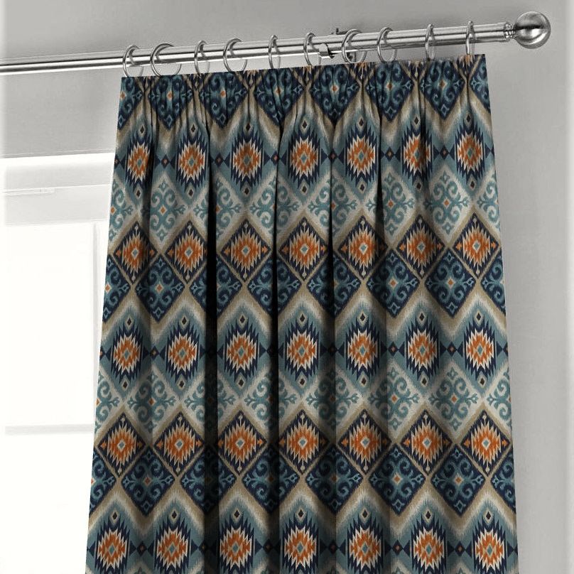 Navajo in Teal by iLiv Fabric | Curtain Fabric Store